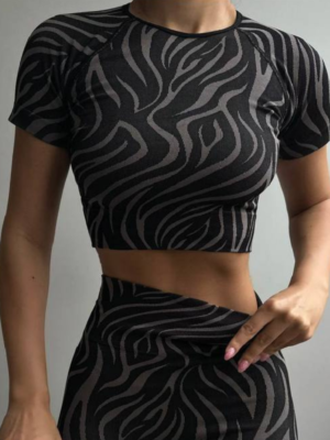 Chic Zebra Print Athletic Set